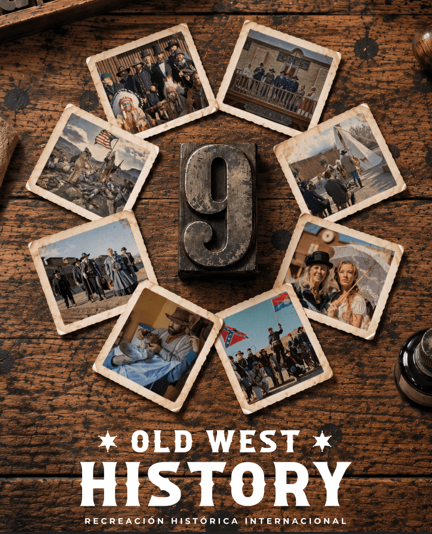 Cartel Old West History, novena edición, con fotografías de recreación histórica